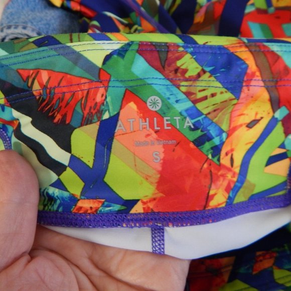 ATHLETA leggings pants kaleidoscope sonar capri mid rise activewear colorful S - Picture 7 of 9